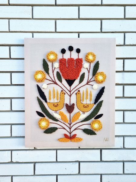 Картина килимової вишивки "Дерево роду та життя" 70004 фото